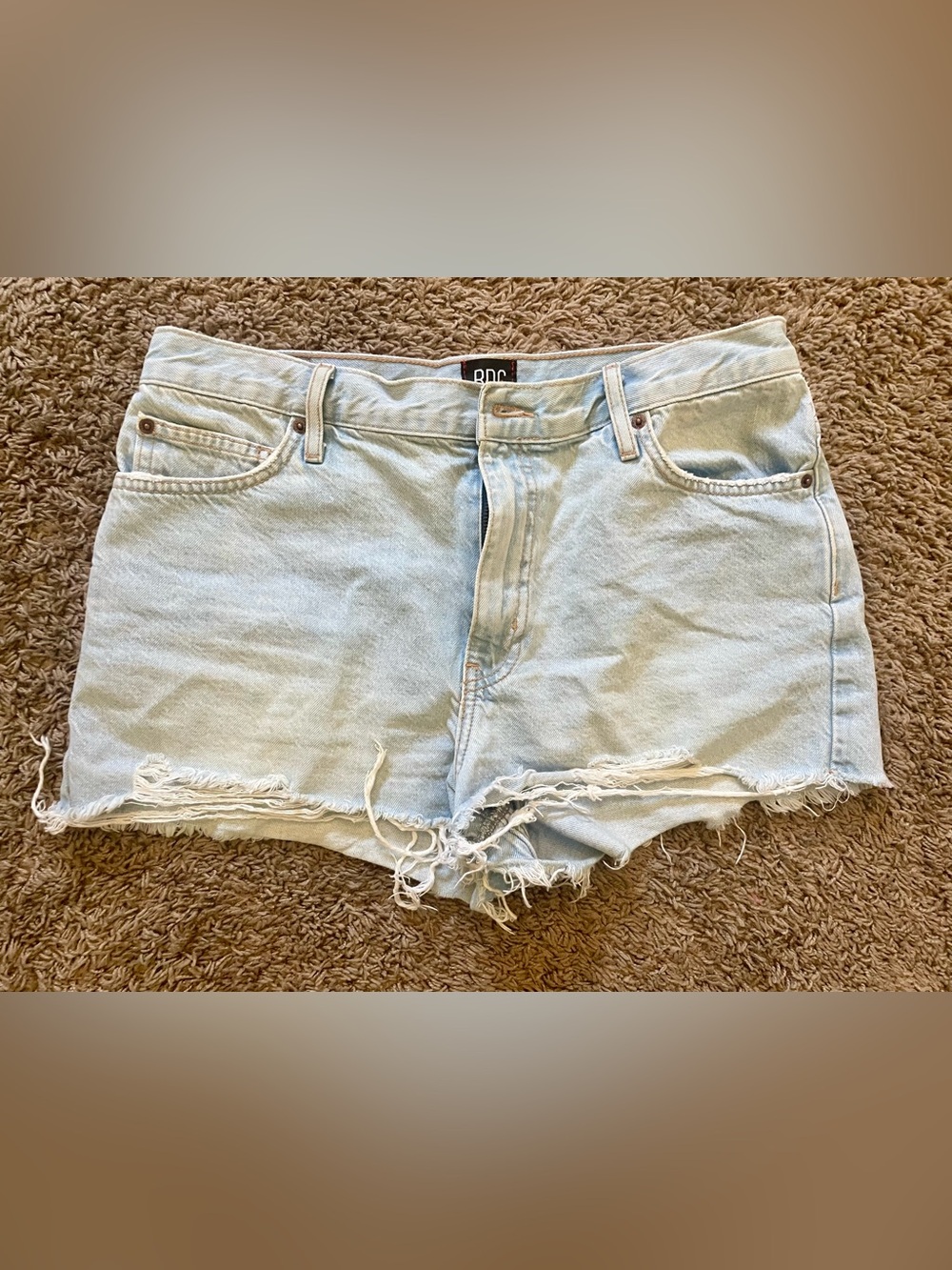BDG Faded Blue Ripped Jean Shorts